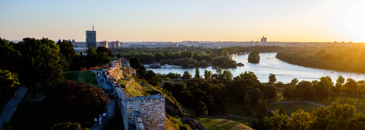 The view from the tower at Belgrade Fortress shows the incredible location of Beograd with the Sava and Danube rivers.
